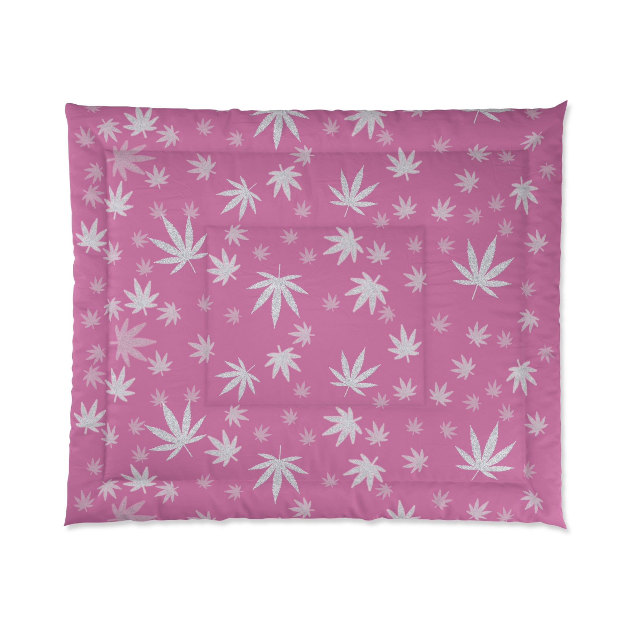 Light Pink Cannabis Leaf Comforter