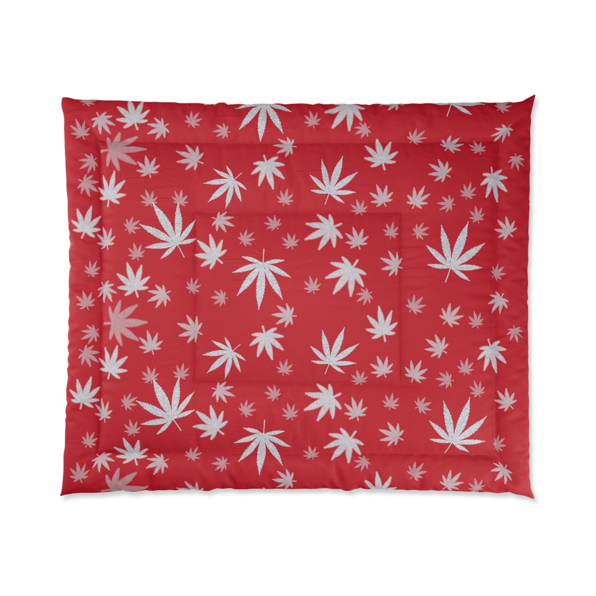 Red Cannabis Leaf Comforter