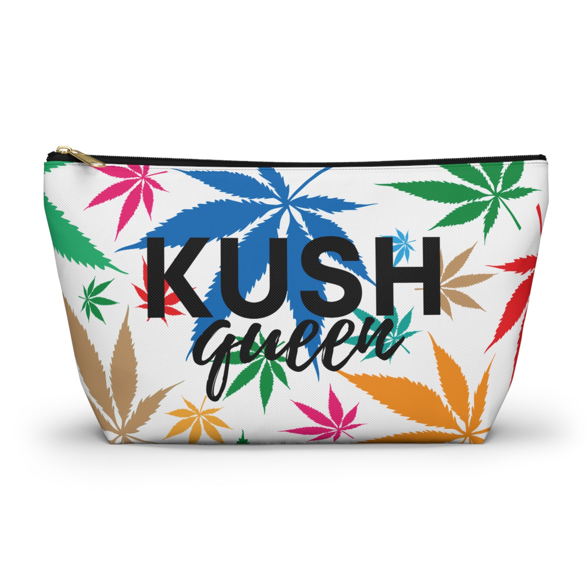 Kush Queen Cannabis Leaf Stash Bag Accessory Bag Travel Bag Makeup Bag Stoner Gift