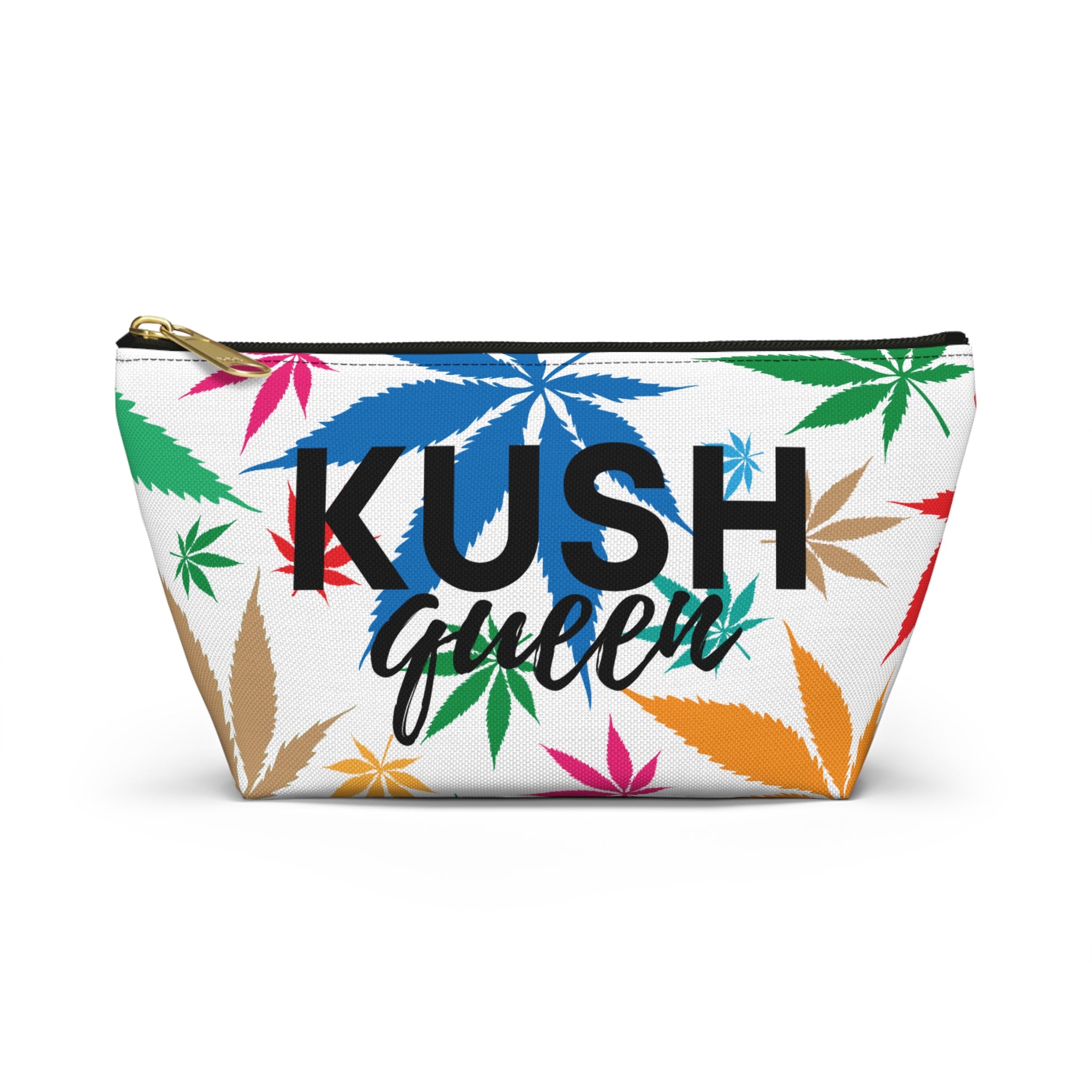 Kush Queen Cannabis Leaf Stash Bag Accessory Bag Travel Bag Makeup Bag Stoner Gift