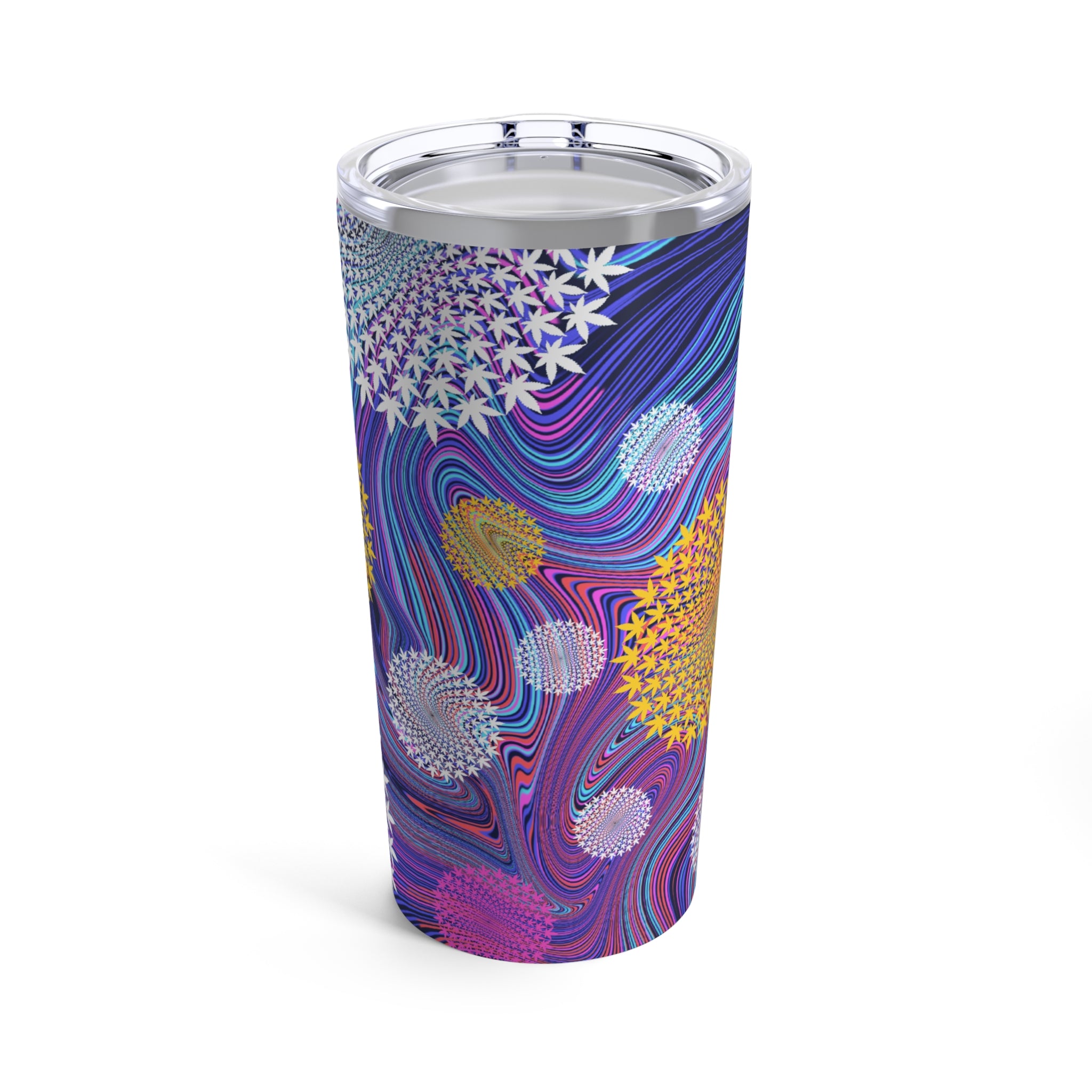 Purple Swirl Cannabis Leaf Tumbler 20oz