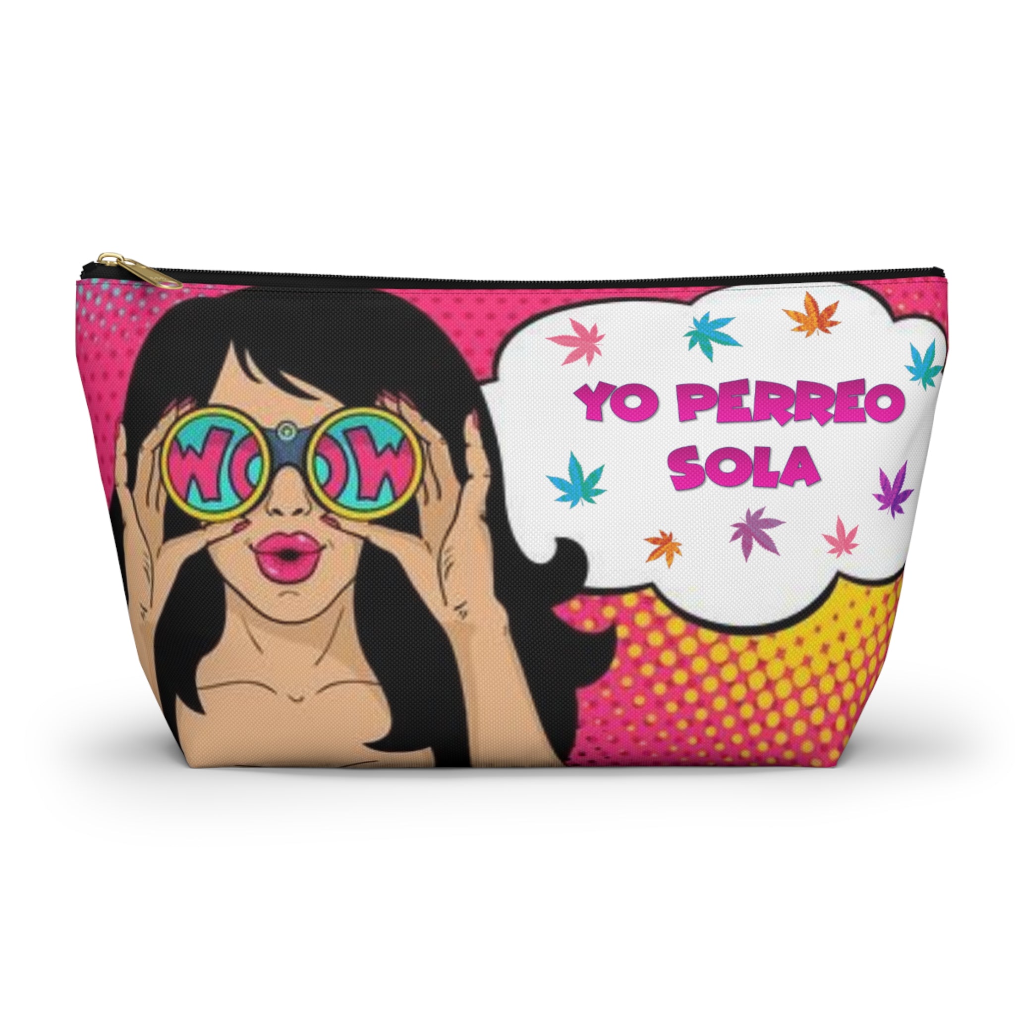 Yo Perreo Sola Cannabis Themed Stash Bag Accessory Bag Travel Bag Makeup Bag Fast Free USA Domestic Shipping