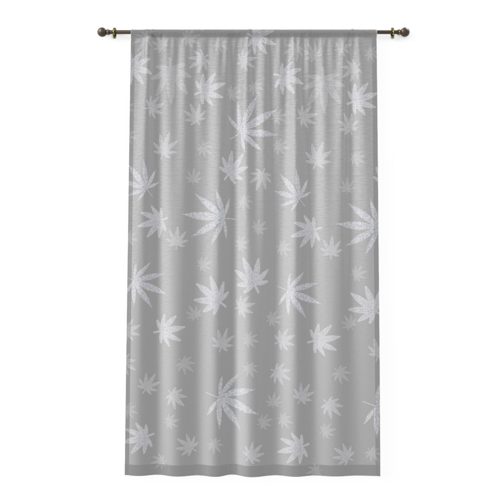 Sheer Cannabis Leaf Window Curtain