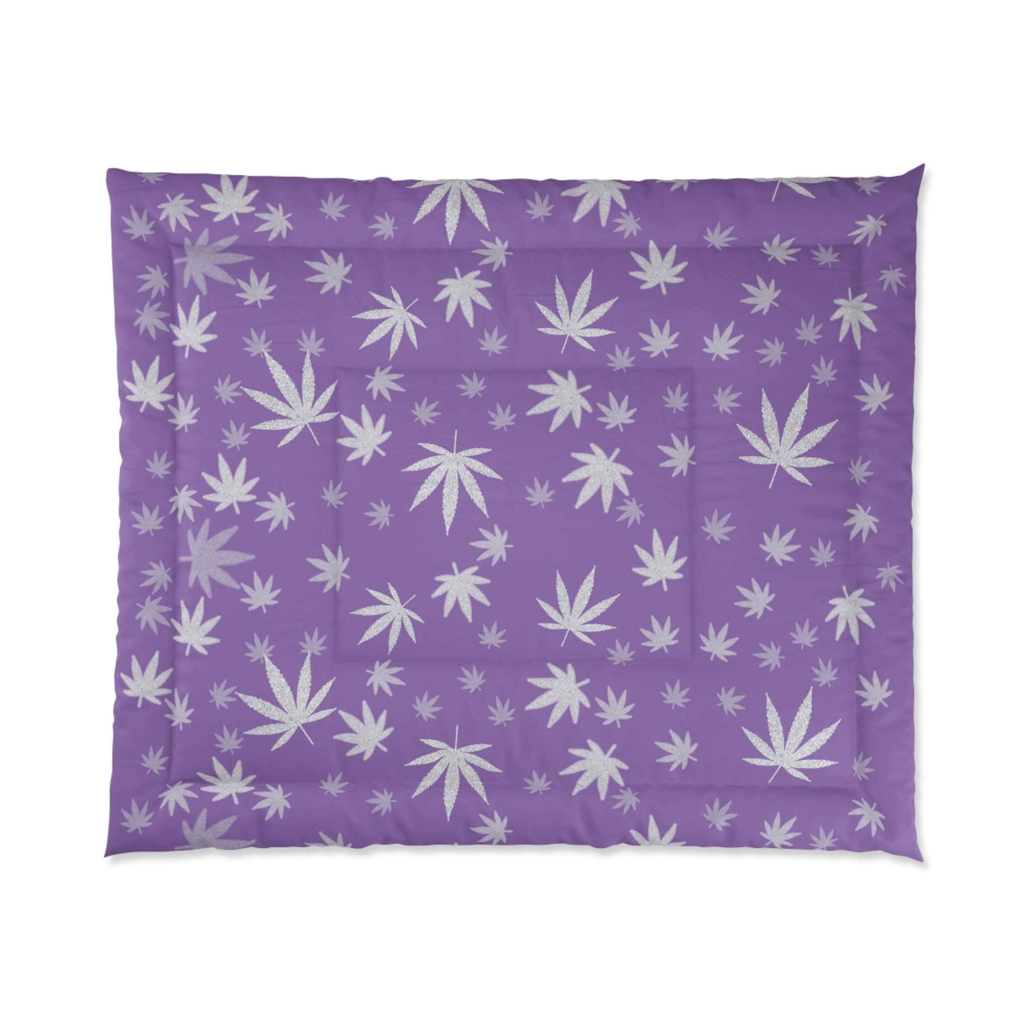 Purple Cannabis Leaf Comforter