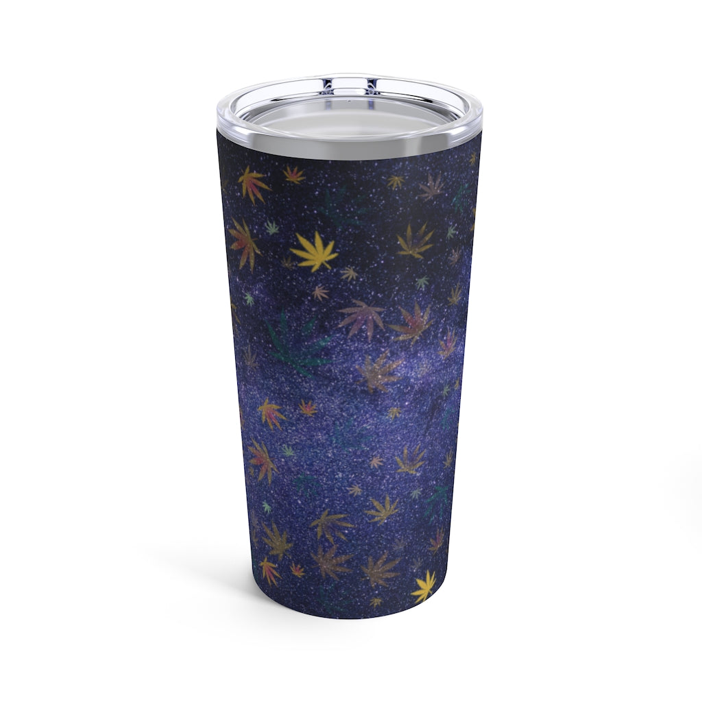 Blue Galaxy Cannabis Leaves Tumbler - 20oz