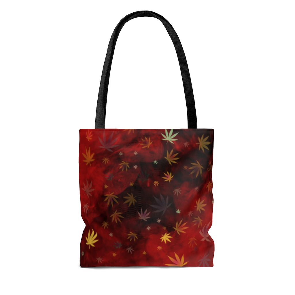 Red Galaxy Cannabis Themed Tote Bag Stoner Gift