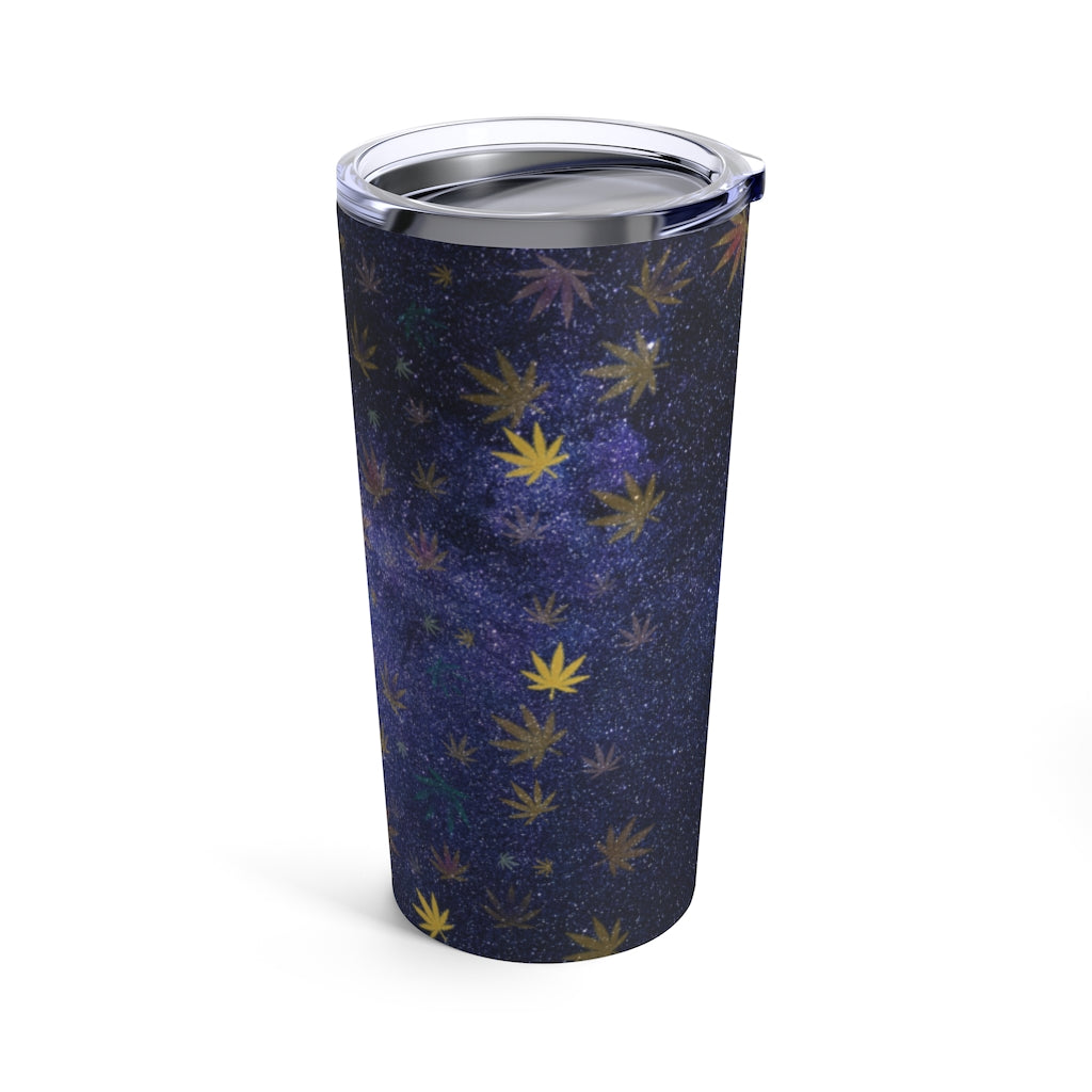 Blue Galaxy Cannabis Leaves Tumbler - 20oz