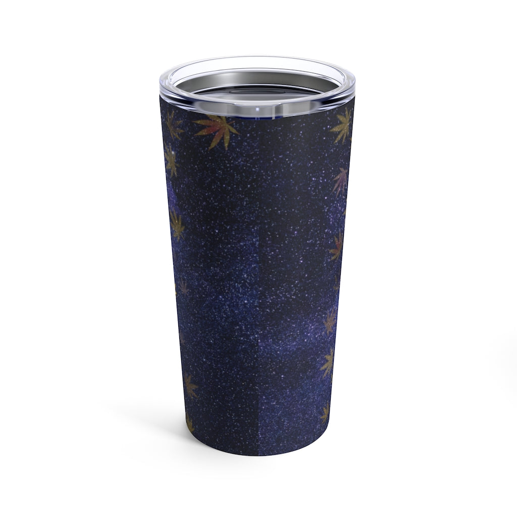 Blue Galaxy Cannabis Leaves Tumbler - 20oz