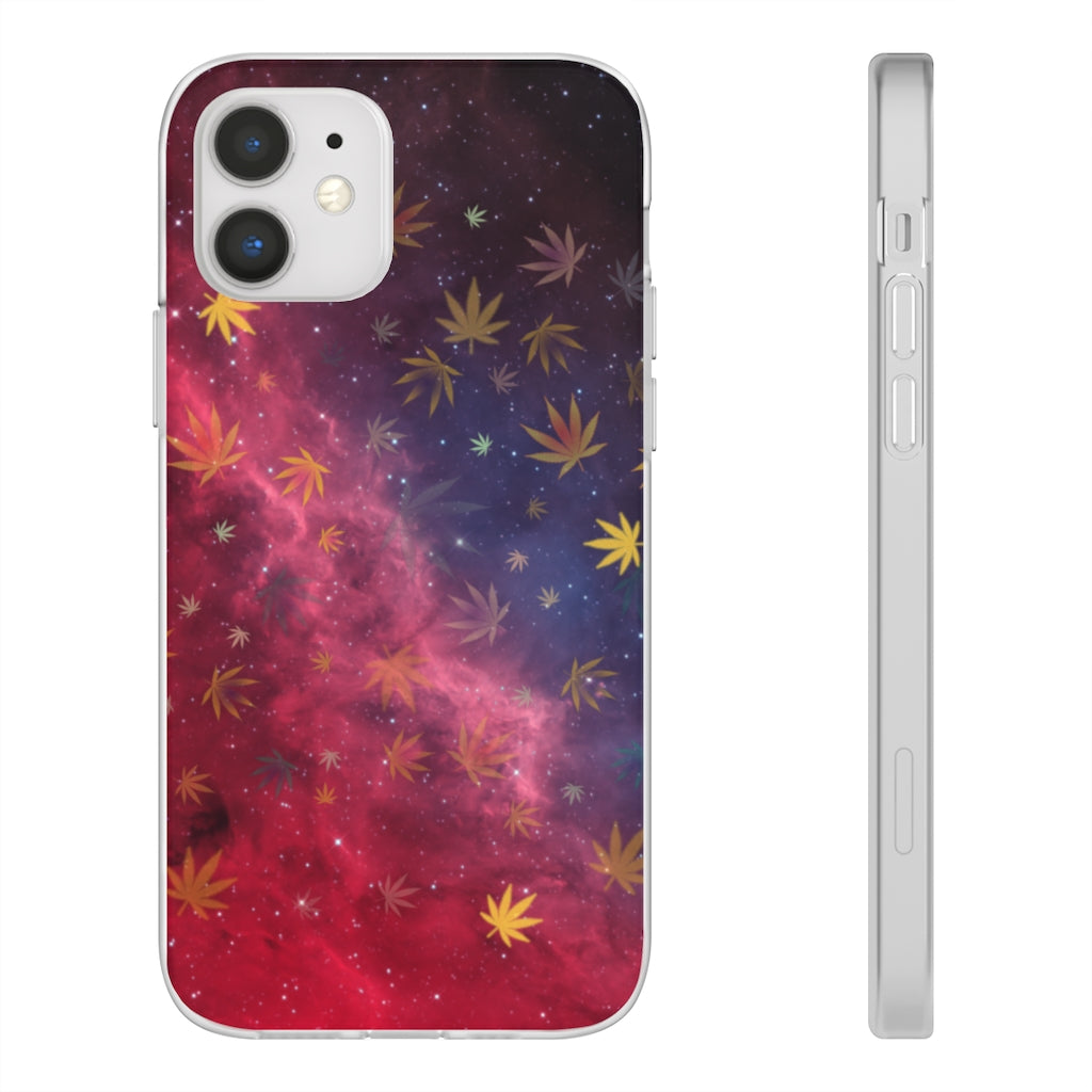 Galaxy Cannabis Themed Cell Phone Flexi Case Stoner Gift