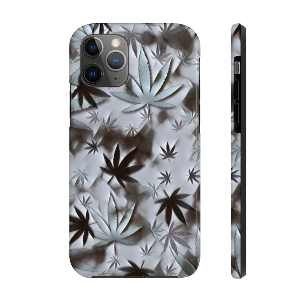 Black and White Cannabis Leaf Case Mate Tough Phone Cases Stoner Gift