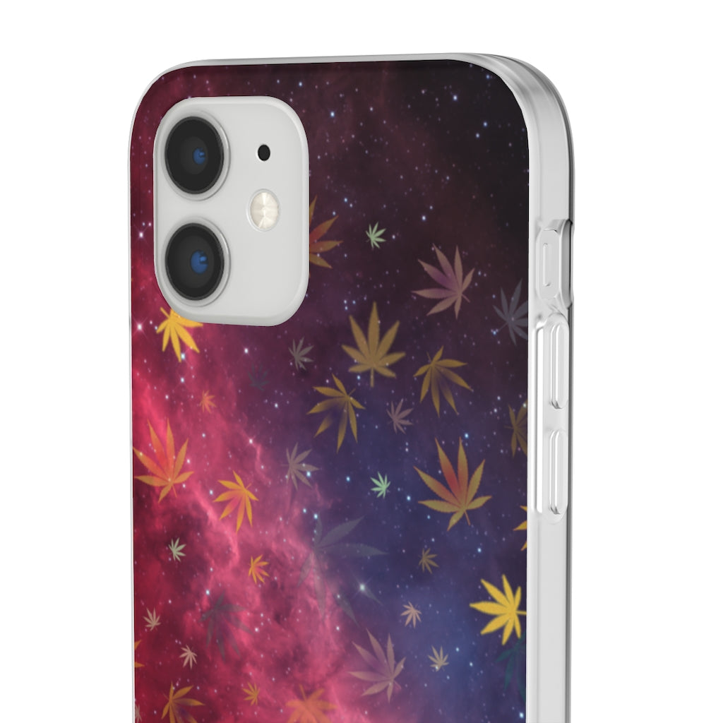 Galaxy Cannabis Themed Cell Phone Flexi Case Stoner Gift