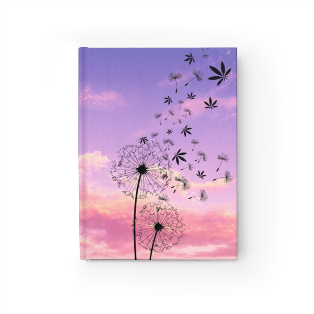 Dandelion And Cannabis Leaves Journal - Ruled Line