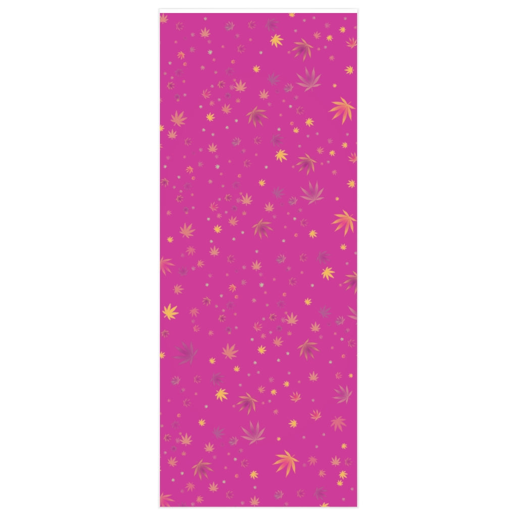 Fuchsia And Gold Cannabis Gift Wrapping Paper
