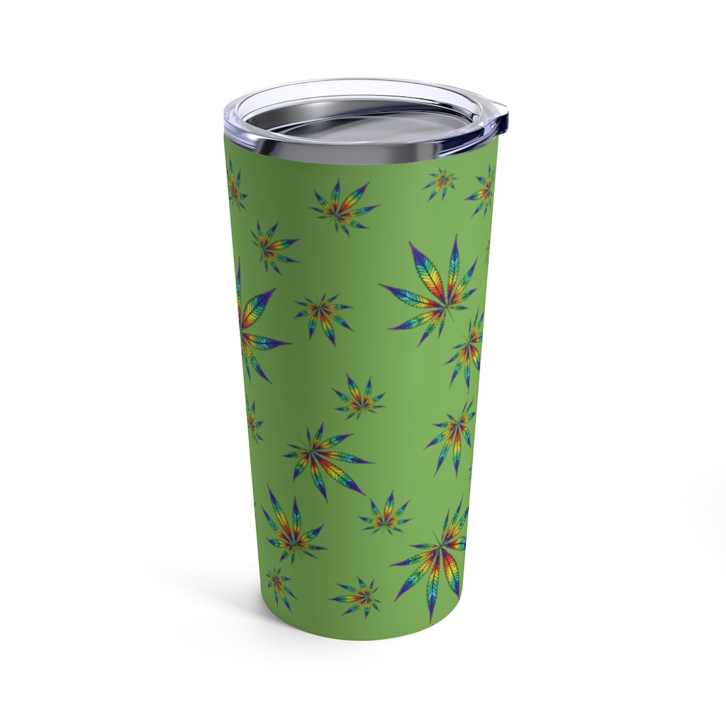 Rainbow Cannabis Leaf Tumbler 20oz