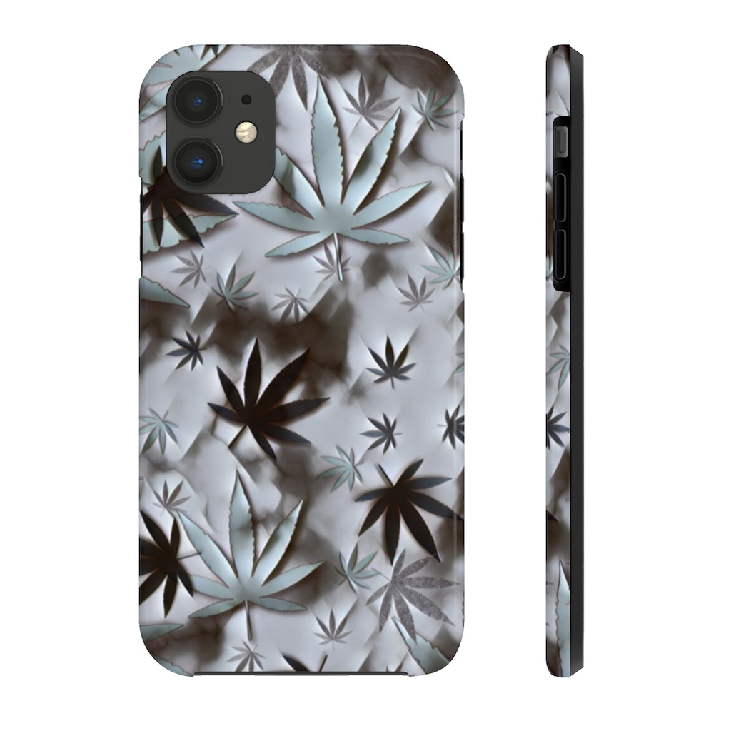 Black and White Cannabis Leaf Case Mate Tough Phone Cases Stoner Gift