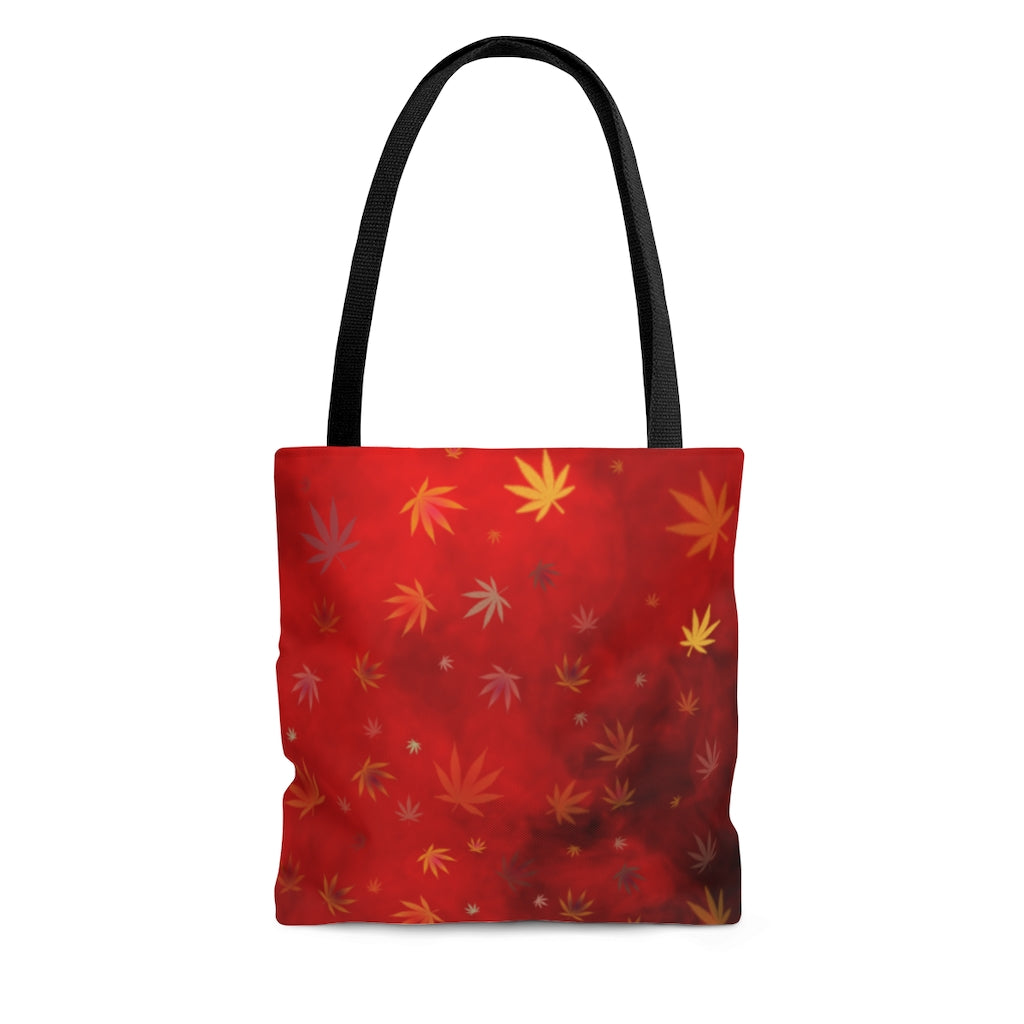 Red Galaxy Cannabis Themed Tote Bag Stoner Gift