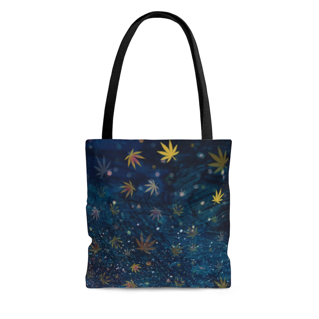 Blue Galaxy Cannabis Themed Tote Bag Stoner Gift