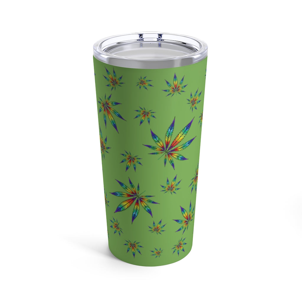 Rainbow Cannabis Leaf Tumbler 20oz